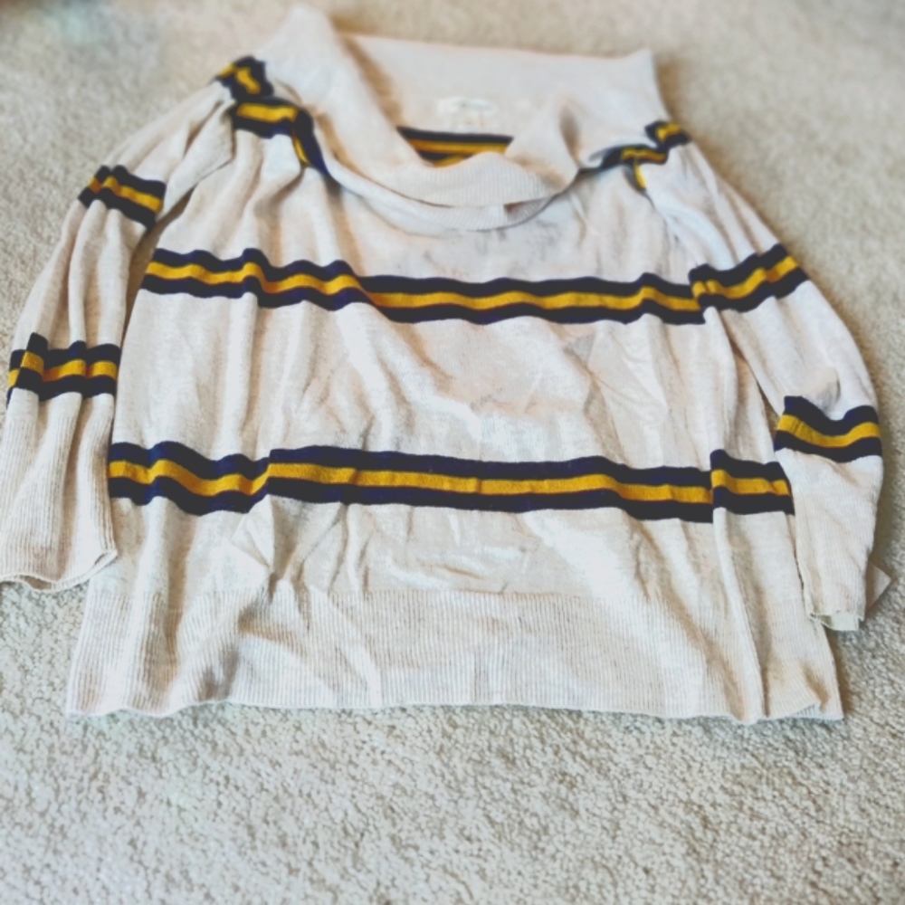 Off the shoulder Striped Sweater
